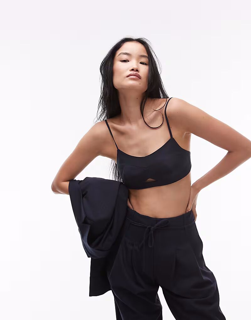 

ASOS DESIGN приталенный бюстгальтер в тонкую темно-синюю полоску