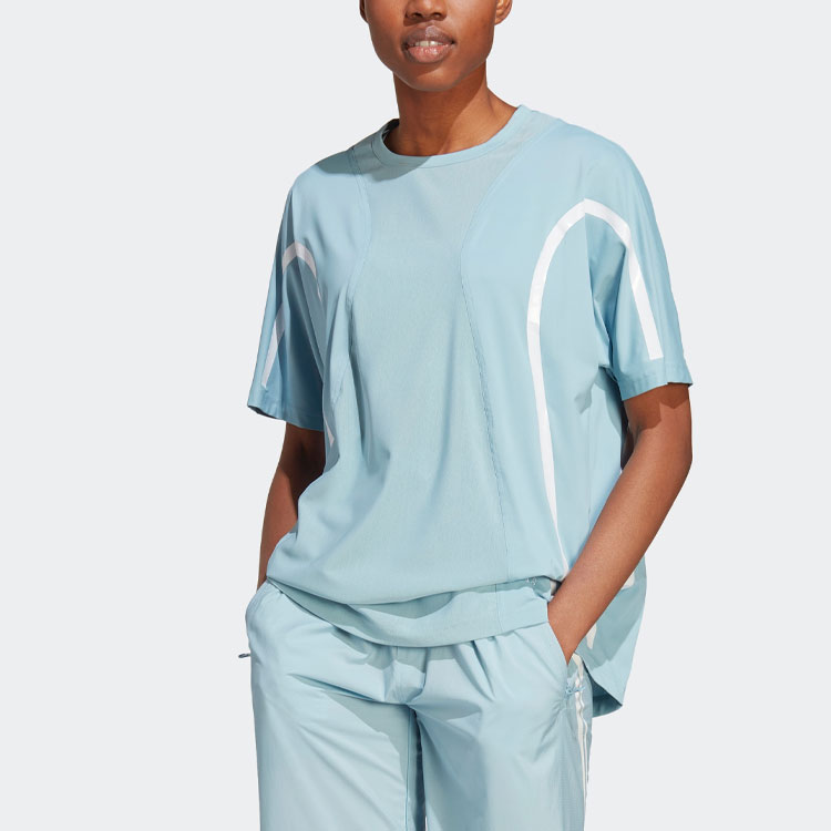 Stella McCartney X Футболка женская серо-голубая Adidas — фото 3