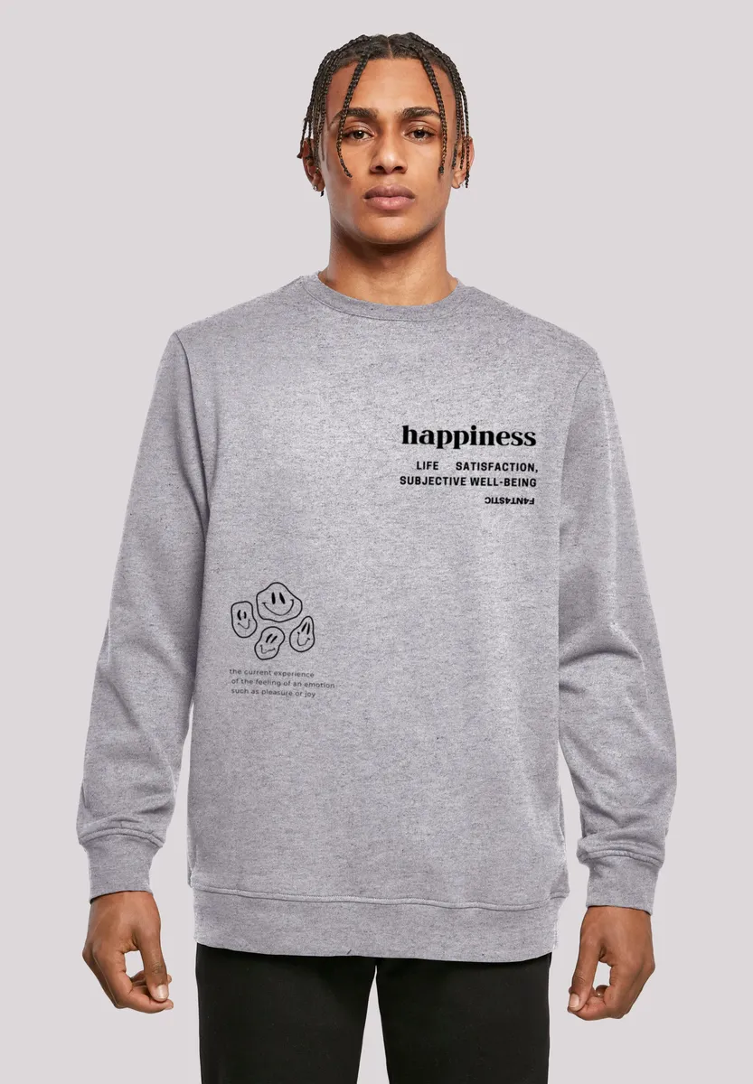 

Толстовка F4NT4STIC "happiness CREWNECK", принт, серый