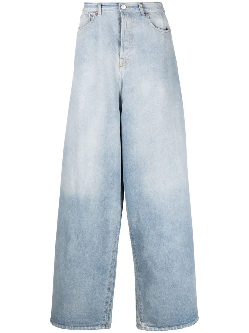 

Широкие джинсы Destroyed VETEMENTS, синий