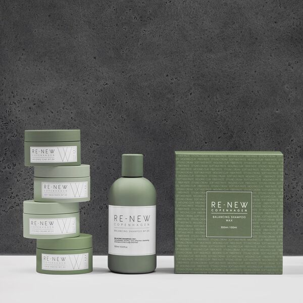 Набор: очищающий шампунь №5, 300 мл + паста для волос №1, 100 мл Re-New Copenhagen Clean and stylish duo box — фото 2