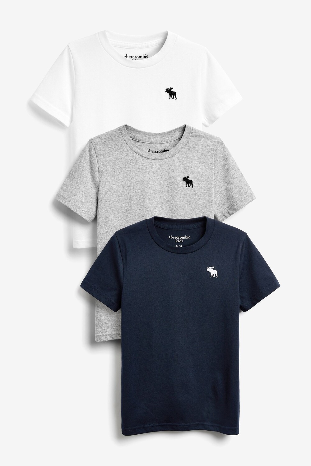 

Комплект футболок Abercrombie & Fitch, 3 предмета, белый/черный