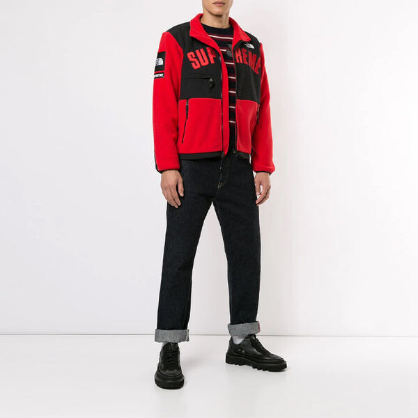 Куртка Supreme SS19 x The North Face Arc Logo Denali Fleece Jacket Red, красный — фото 3