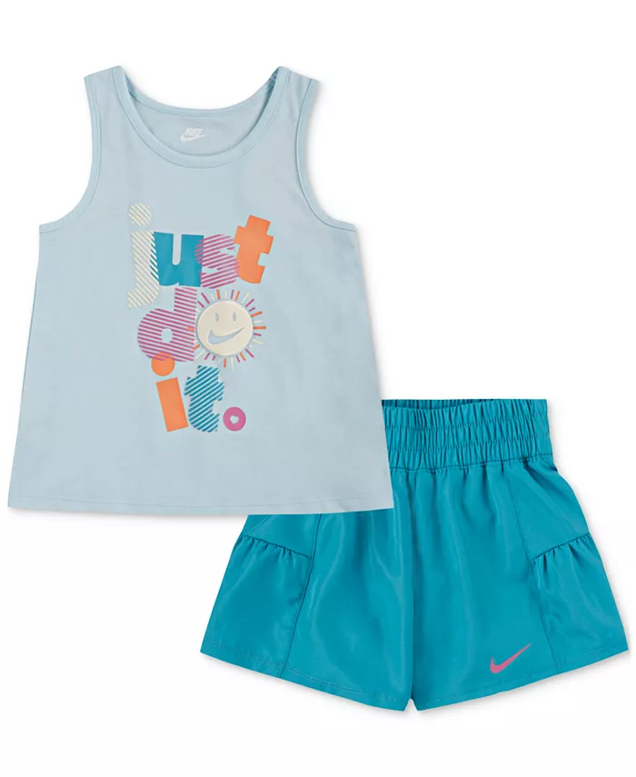 

Детский комплект из майки и шорт Sunny Swoosh, 2 предмета Nike, синий