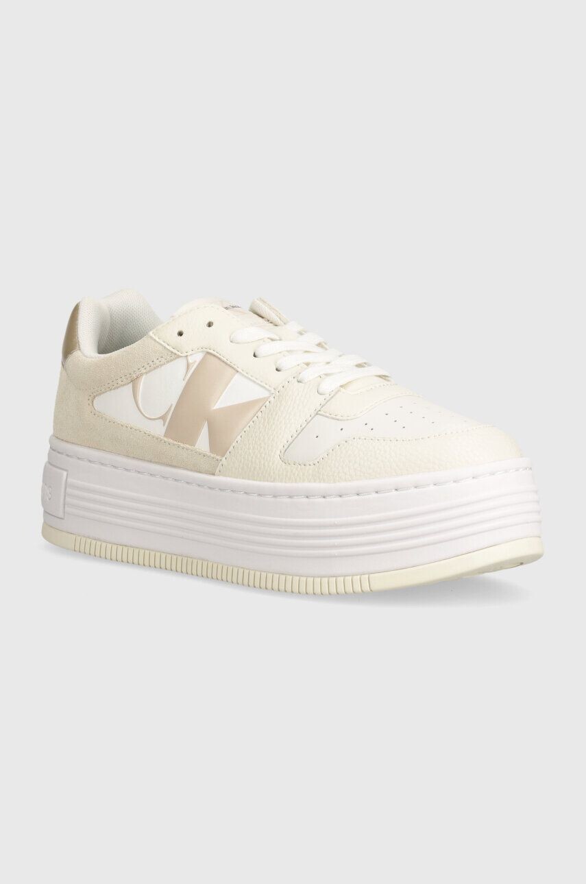 Кроссовки Calvin Klein Jeans BOLD PLATF LOW LACE MIX NBS MTR, бежевый