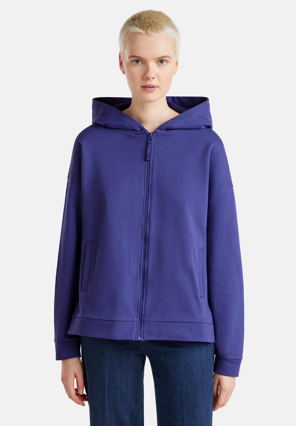 

Толстовка на молнии AND HOOD United Colors of Benetton, синий
