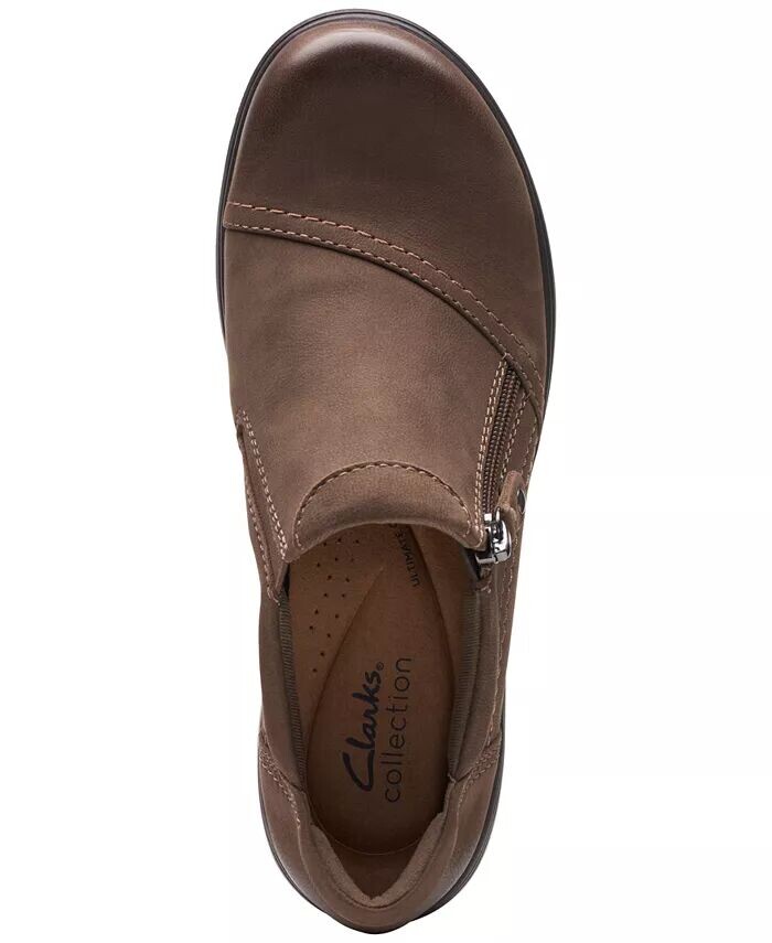 Женские туфли Carleigh Ray с закругленным носком и боковой молнией Clarks, бежевый — фото 4