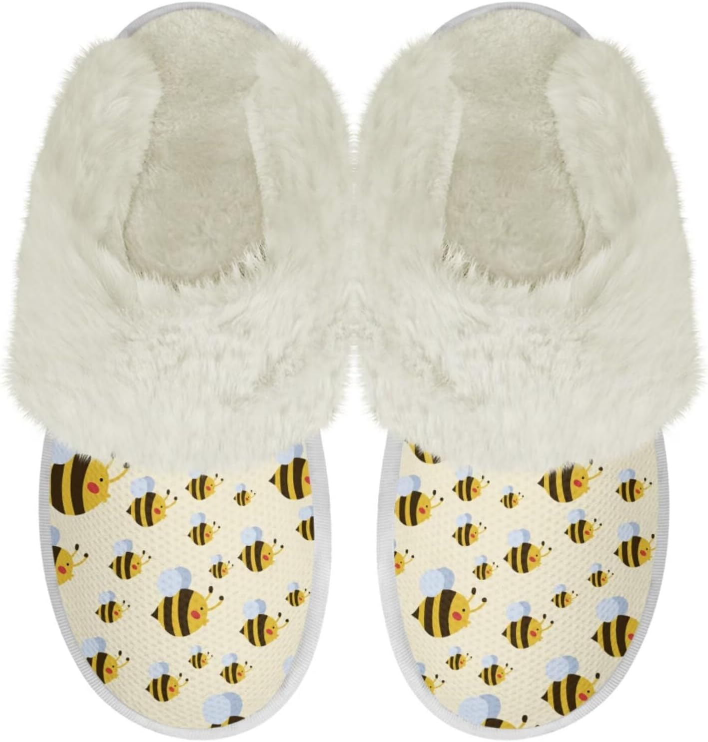 

Женские пушистые тапочки Binienty, домашние тапочки для мужчин и женщин, повседневная зимняя обувь для дома, Cute Bee