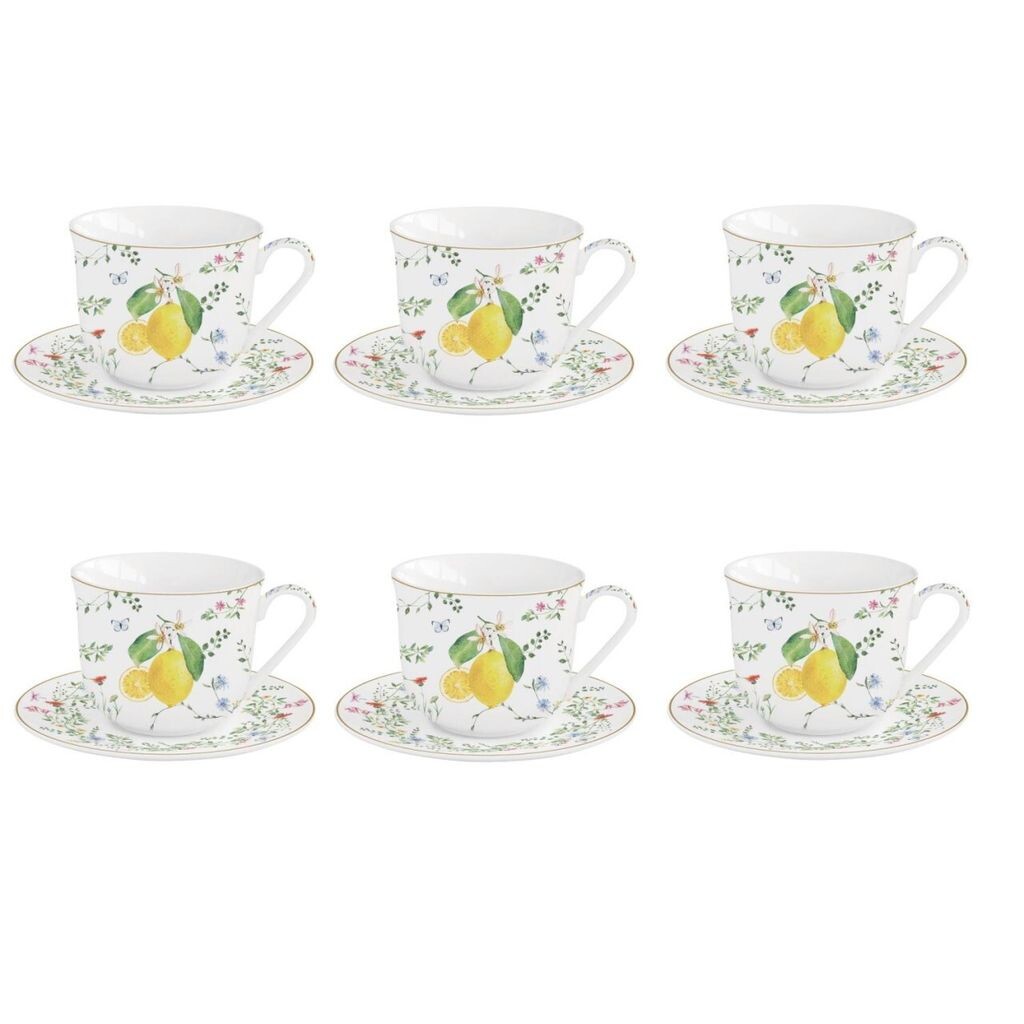 

Набор из 6 чашек с блюдцем FLEURS ET CITRONS лимоны 370мл Easy Life