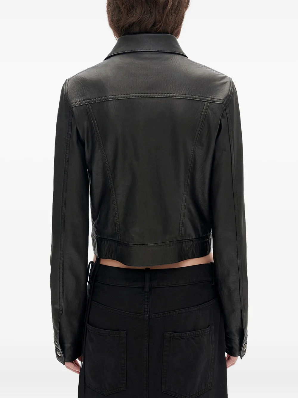 Структурированная кожаная куртка Ann Demeulemeester, зеленый — фото 4
