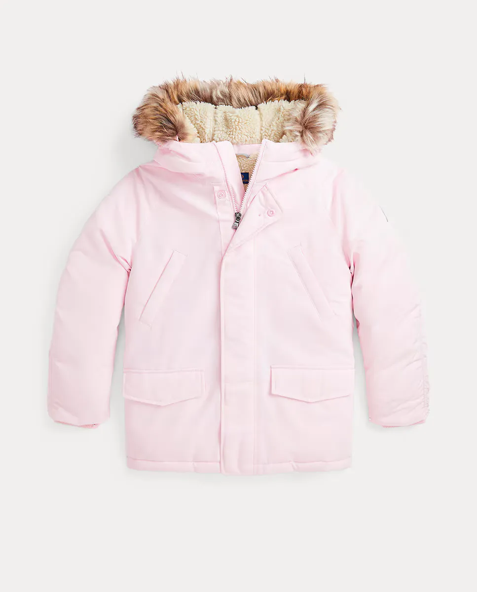 

Розовая парка для девочки с капюшоном Polo Ralph Lauren, розовый