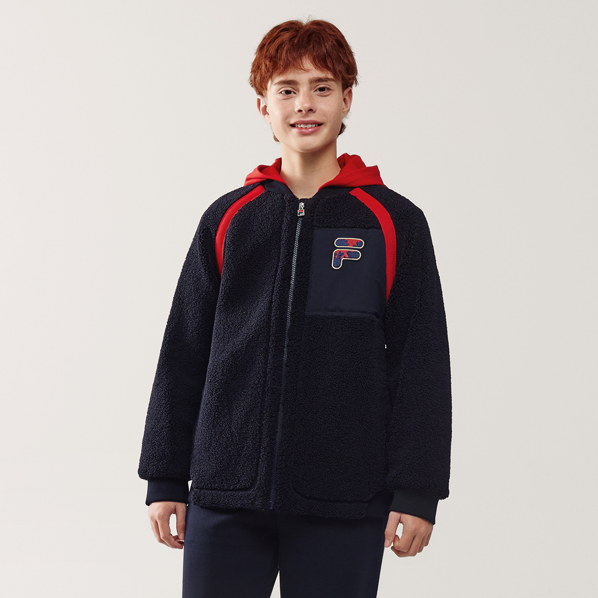 Утепленная курка свободного кроя Kids' FILA KIDS, красный — фото 4