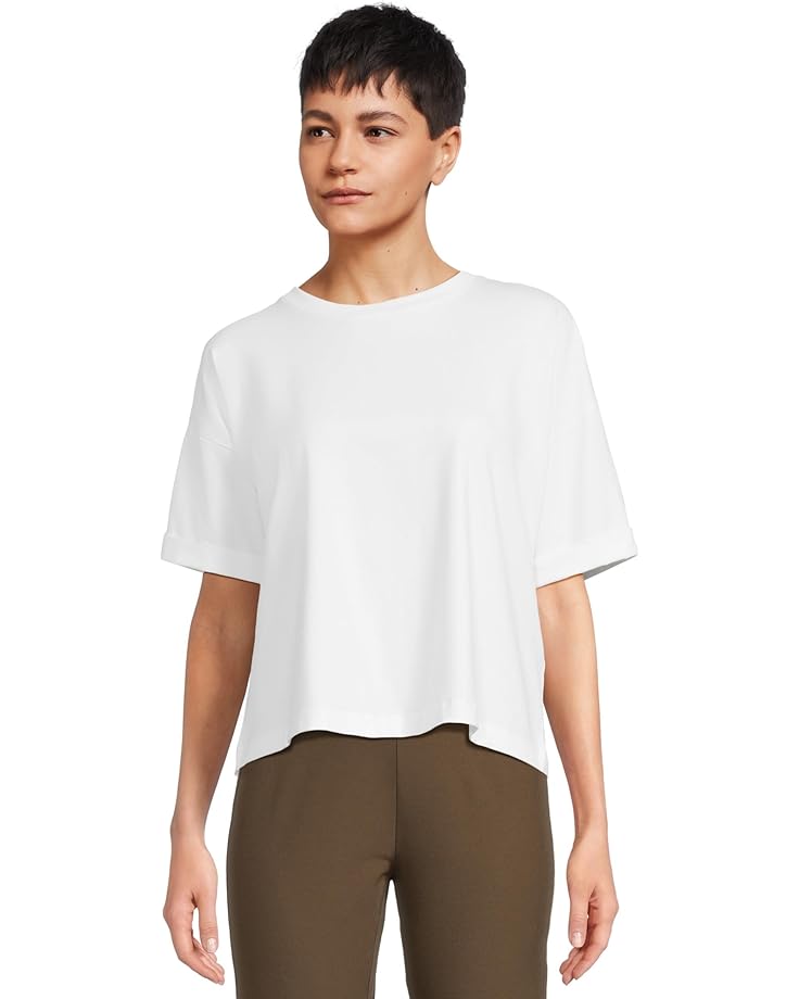 

Топ Eileen Fisher Crew Neck Box Top, белый