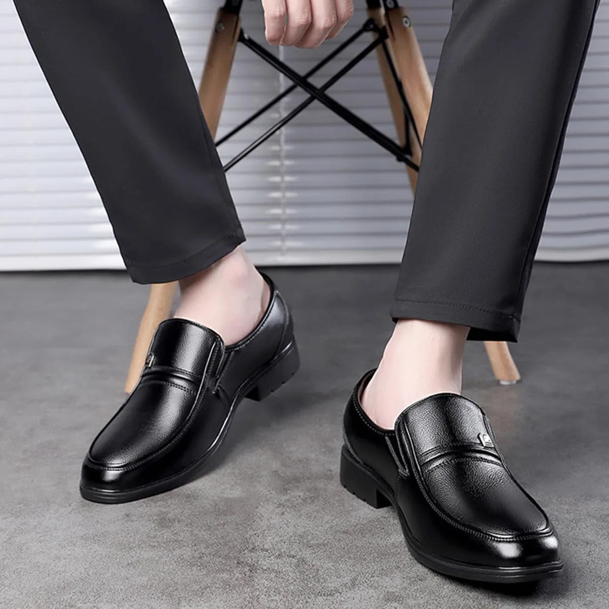 Мужские лоферы повседневные, туфли без шнурков, Moccasin, Black KYOESCAI — фото 3