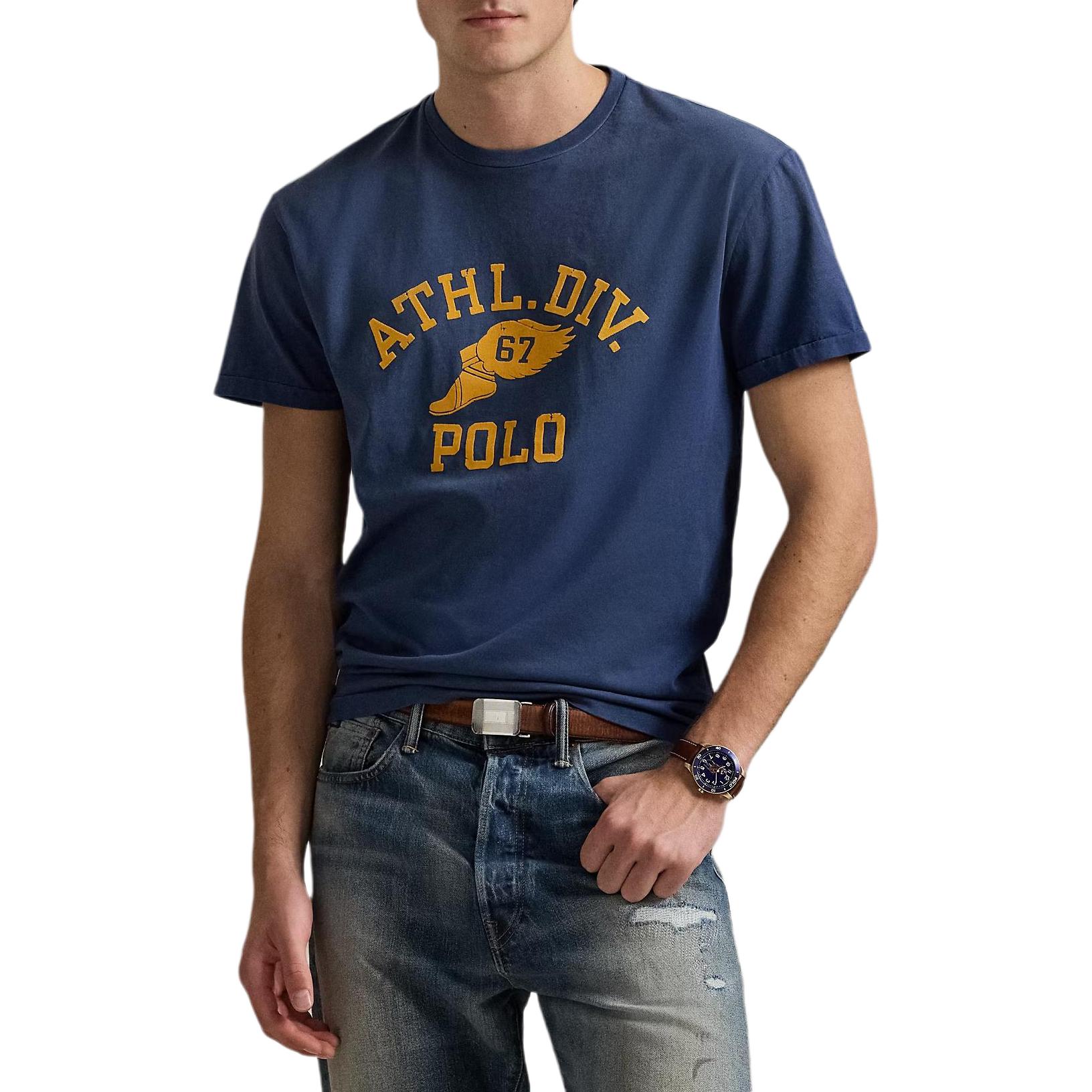 Футболка с принтом логотипа Polo Ralph Lauren, синий — фото 3