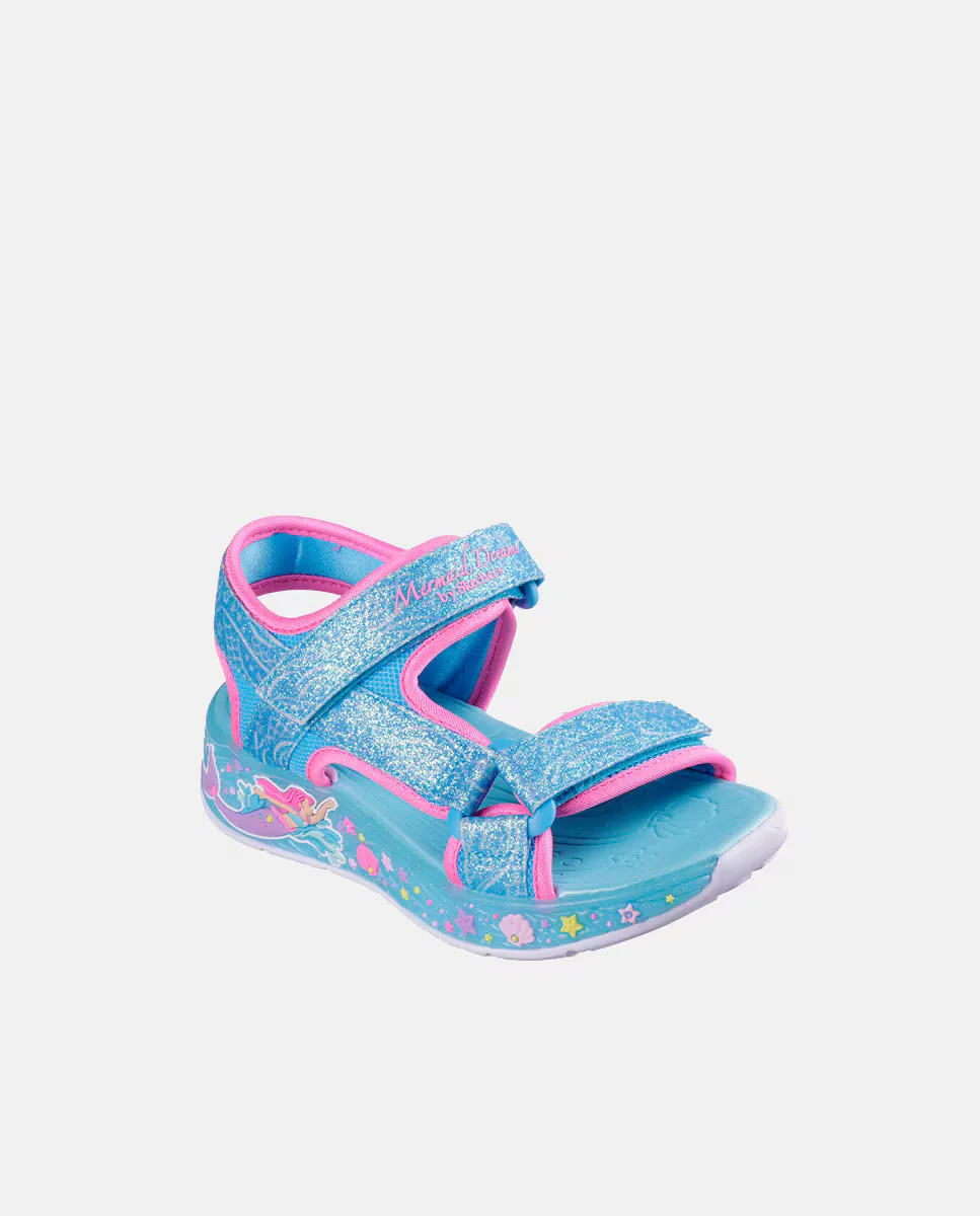 

Босоножки для девочки с рисунком русалки Skechers, голубой