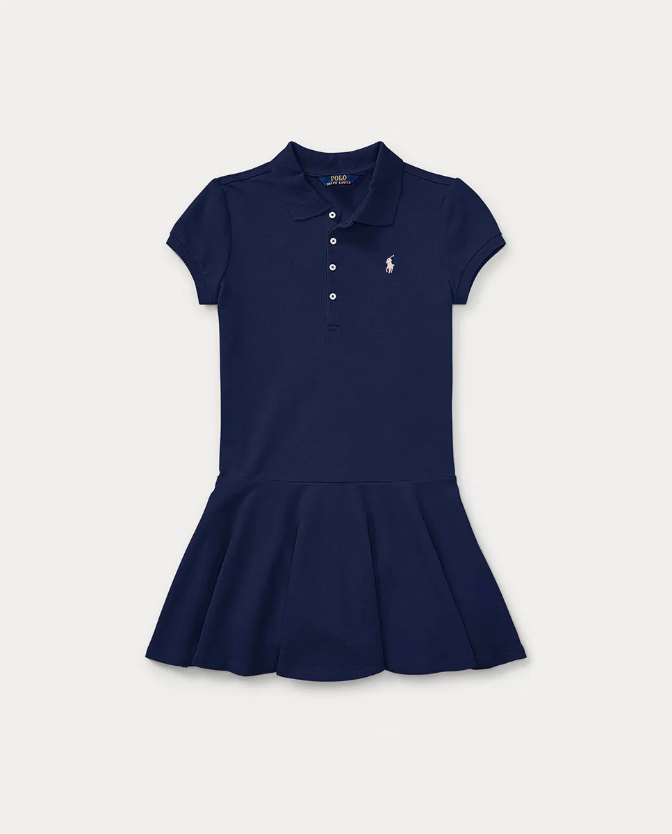 

Платье-поло пике для девочки Polo Ralph Lauren, темно-синий