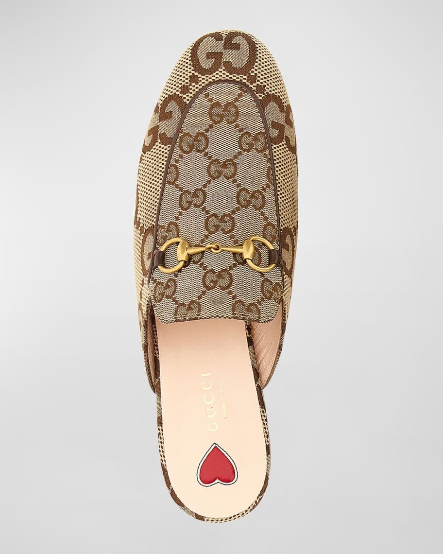 Холстовые лоферы без задника Princetown GG Gucci — фото 4