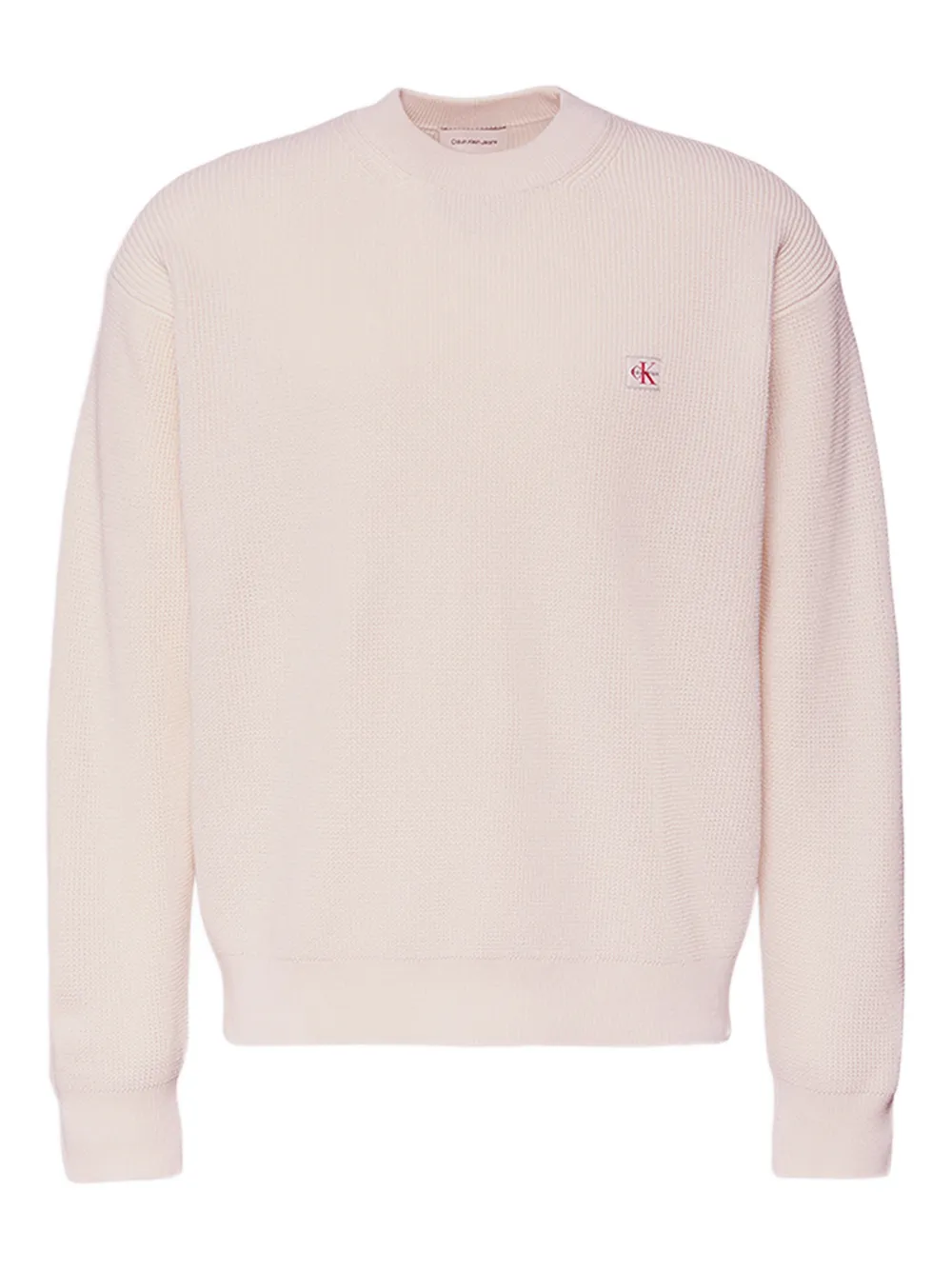 

Свитер с логотипом и круглым вырезом Calvin Klein, бежевый