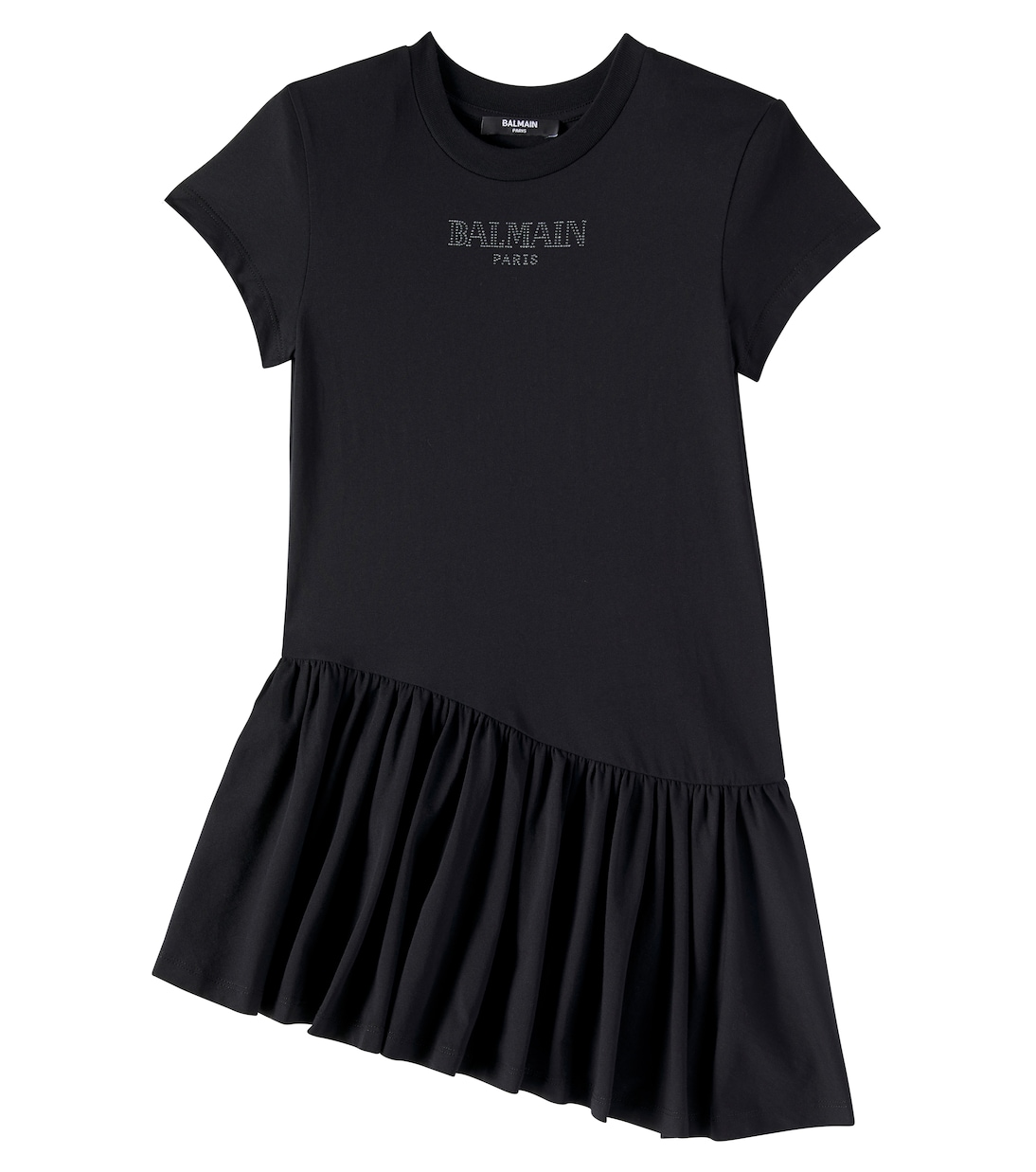 

Хлопковое джерси платье Balmain Kids, черный