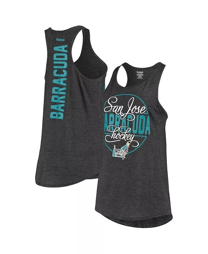 

Женская черная майка с принтом San Jose Barracuda Tri-Blend Circle Reebok