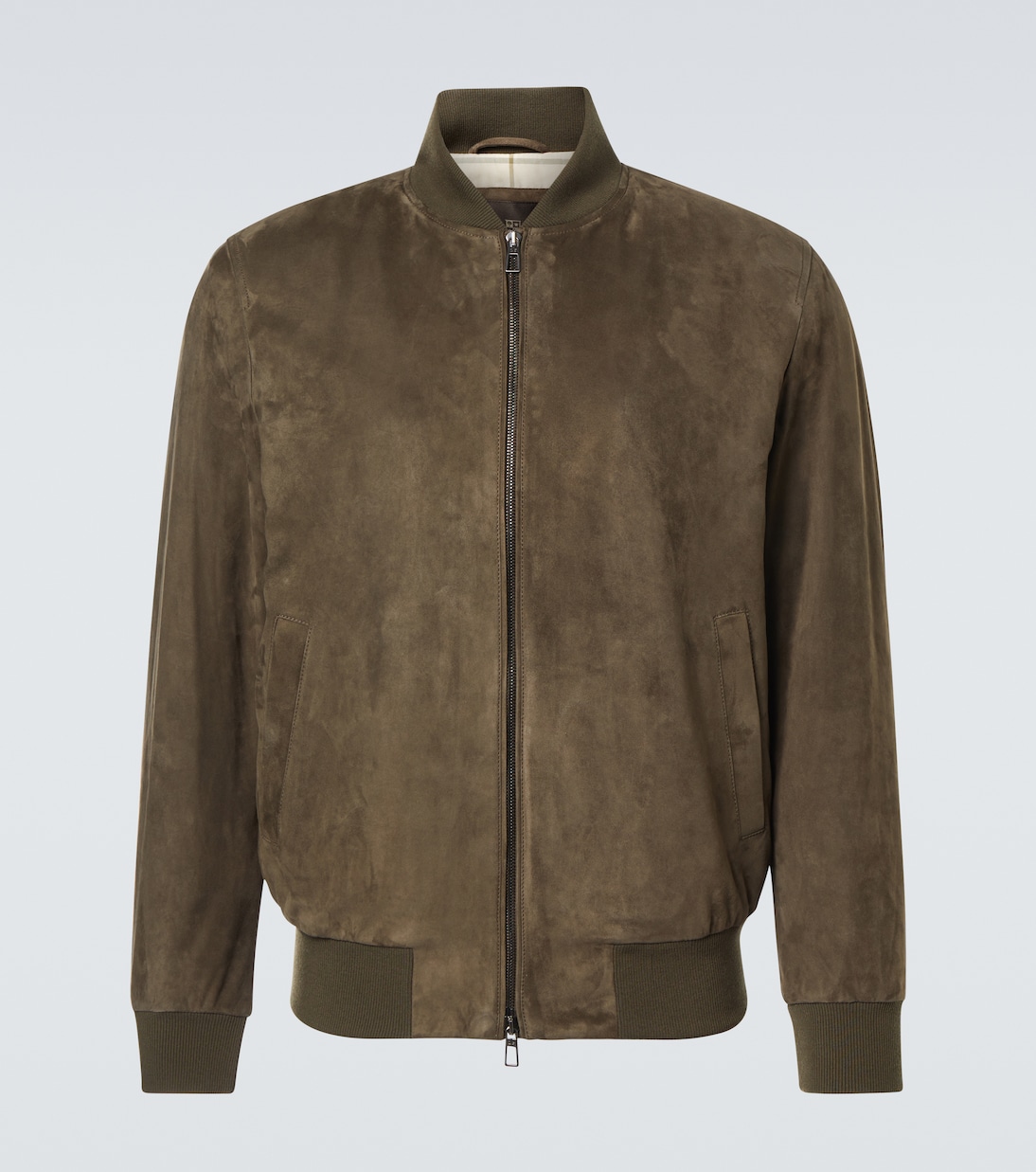 

Замшевая куртка-бомбер Loro Piana, Coal Green