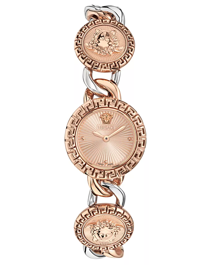 

Женские часы Swiss La Greca Stud Icon с двухцветным браслетом-цепочкой 28mm Versace