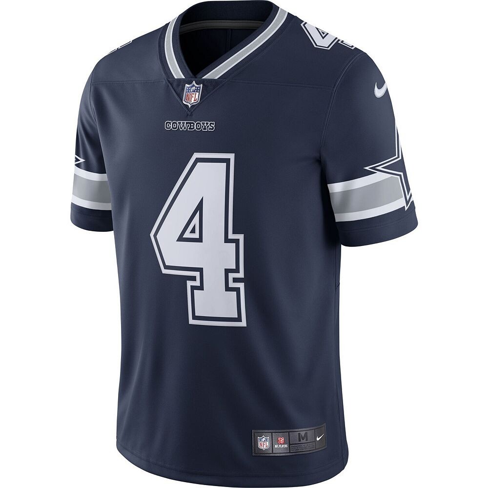 Мужская темно-синяя майка Nike Dak Prescott Dallas Cowboys Vapor Limited Player, цвет Cow Navy — фото 3