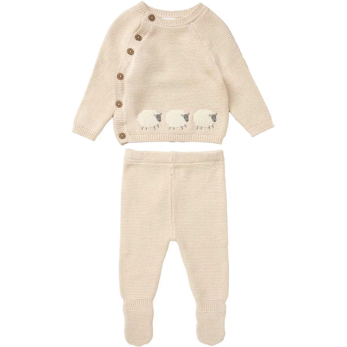Детский вязаный костюм с овечками Rock a Bye Baby Boutique, бежевый