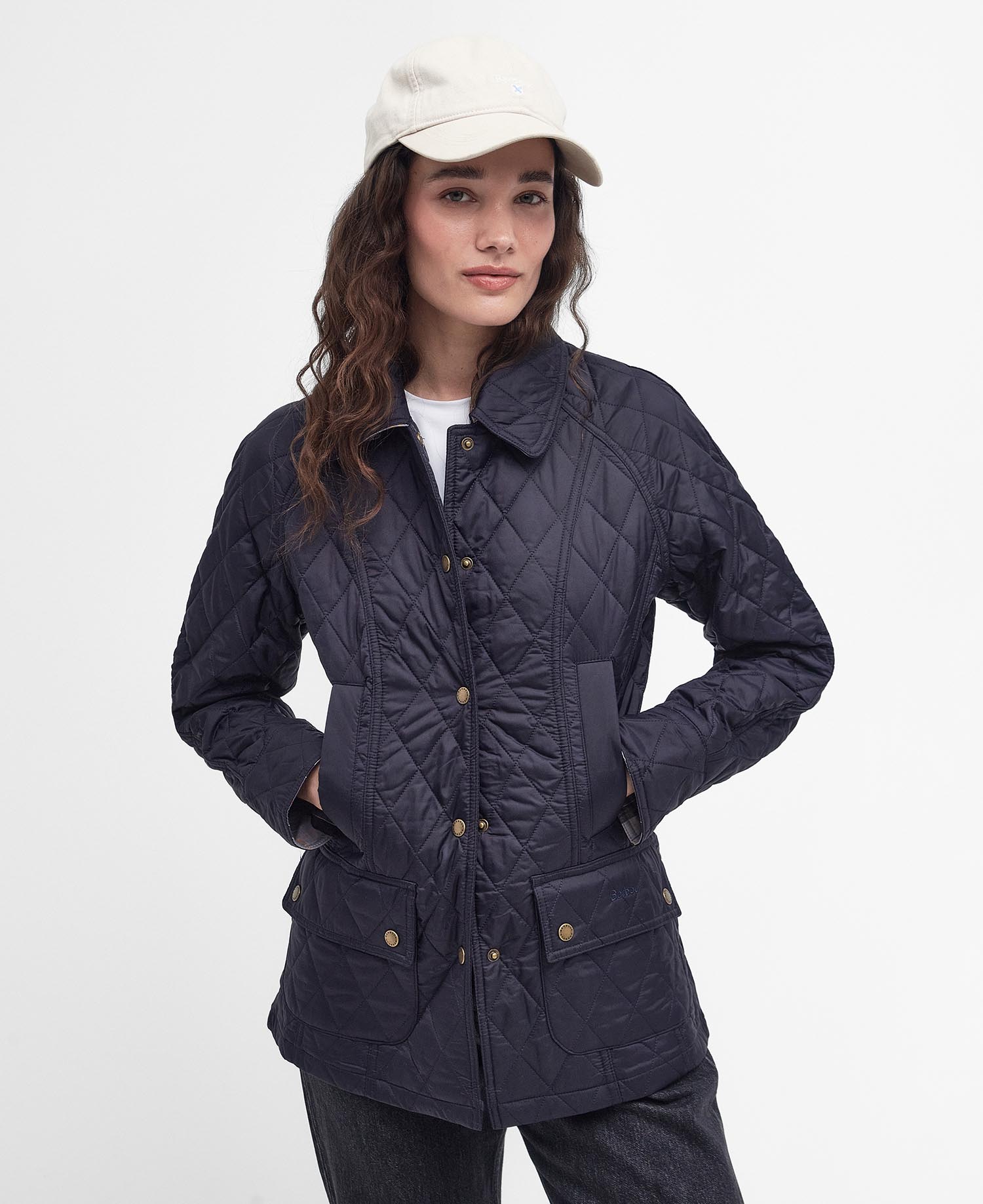 

Стеганая куртка Barbour Summer Beadnell, классический темно-синий
