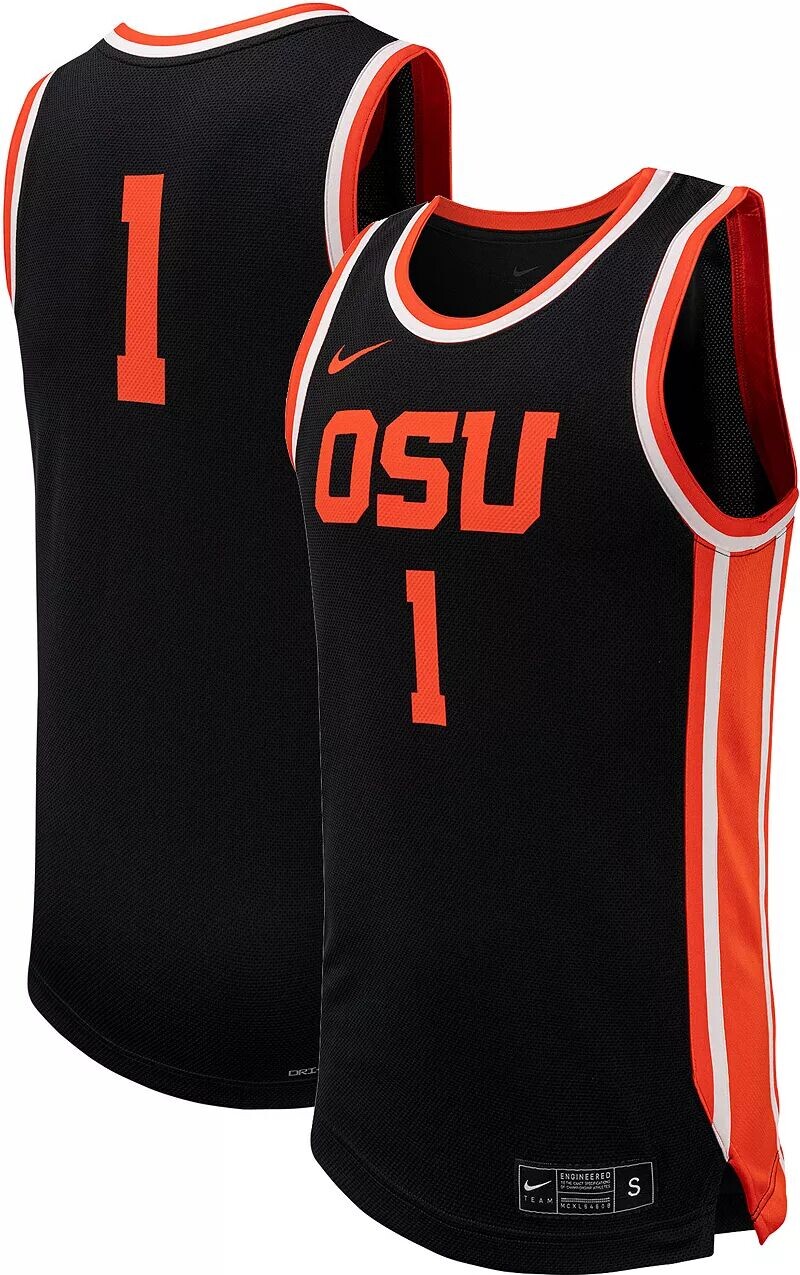 

Мужская черная баскетбольная майка Nike Oregon State Beavers #1