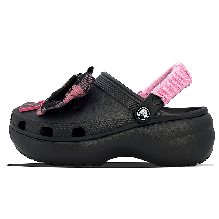Crocs Классические платформенные клоги женские черно-розовые, цвет Black Pink