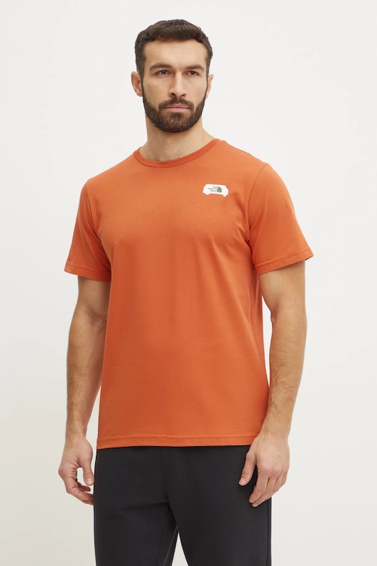 

Хлопковая футболка Outdoor Graphic The North Face, оранжевый
