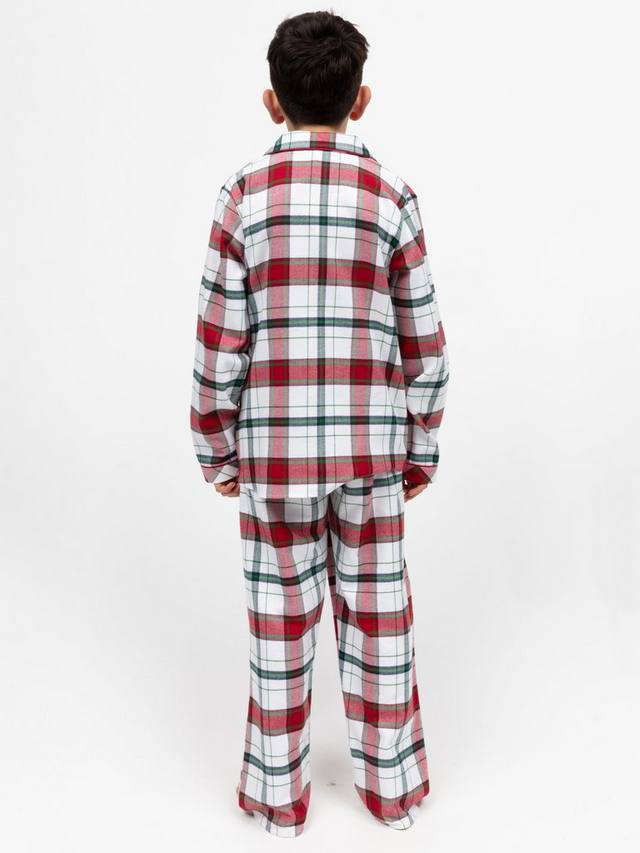 Детский пижамный комплект Blaze из мягкой хлопковой ткани в клетку Minijammies, Red — фото 3
