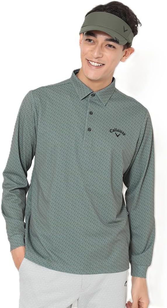 

Мужская поло-рубашка Callaway C25233107 с длинным рукавом, влагоотводящая, быстросохнущая, с защитой от УФ-излучения, с рисунком по всей поверхности, с логотипом, для игры в гольф, хаки