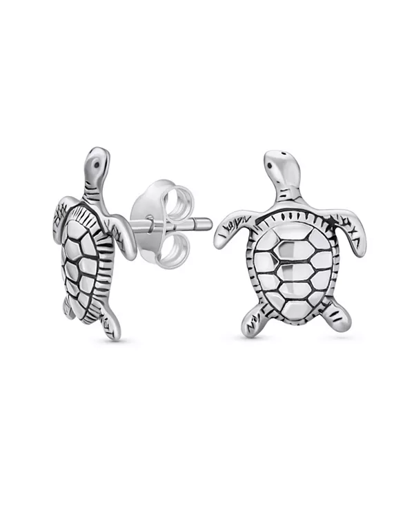 

Серьги-Гвоздики в виде гавайской морской черепахи из стерлингового серебра Bling Jewelry, silver