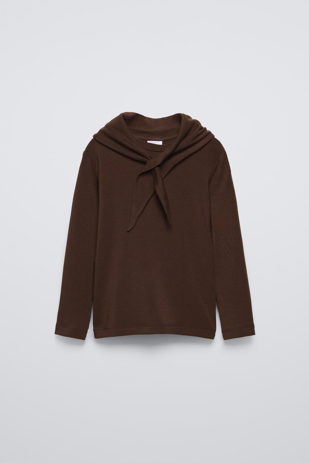

Футболка с шарфом из шерсти ZARA, коричневый