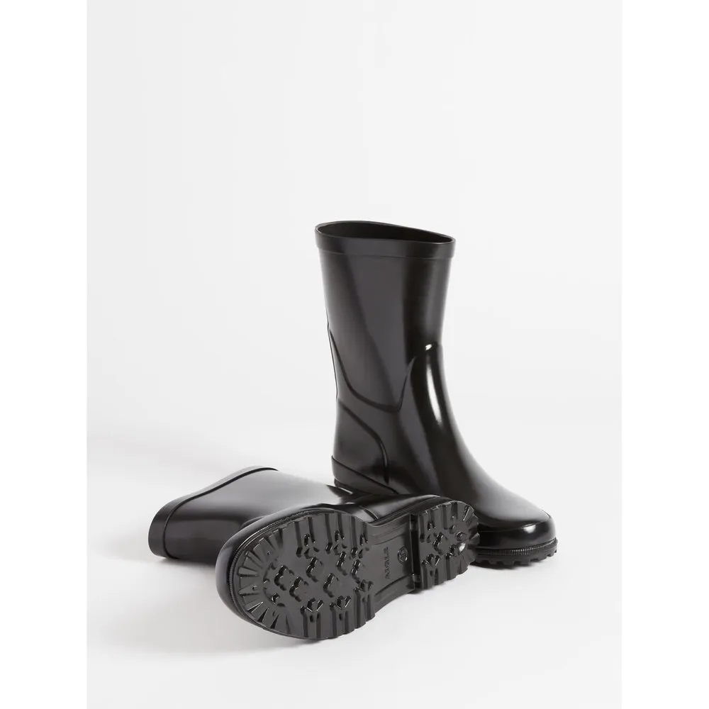 Женские резиновые сапоги Aigle Eliosa глянцевые короткие, черный — фото 4