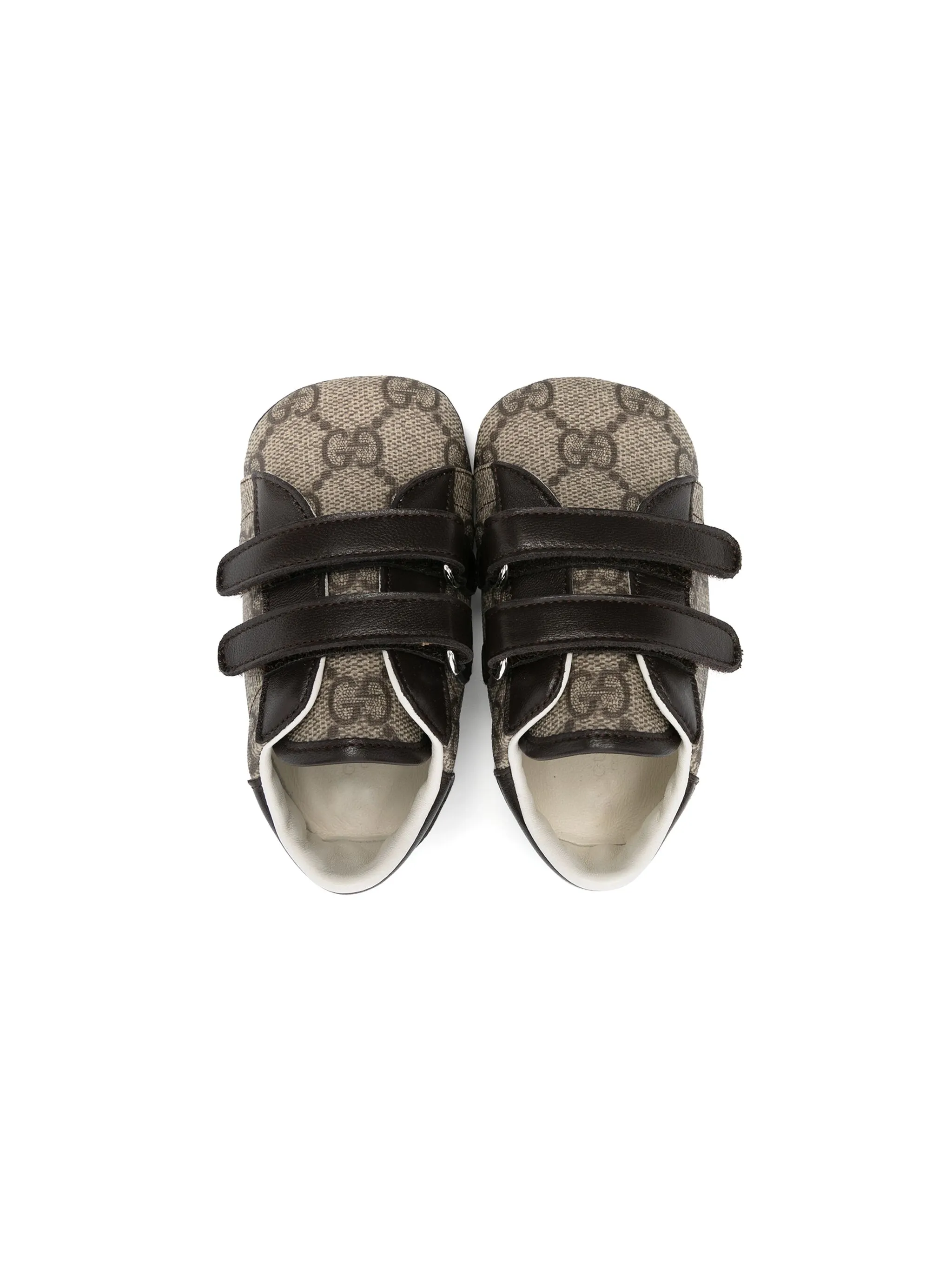 Пинетки Gucci Kids Ace с жаккардовым узором GG, коричневый — фото 3
