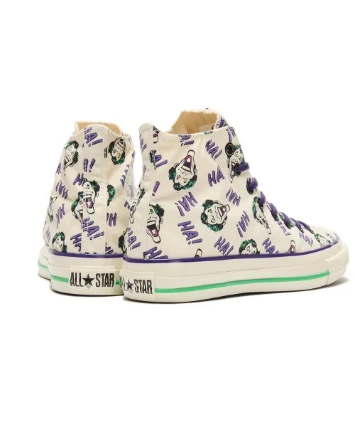 Унисекс высокие кеды CONVERSE ALL STAR AGED HI DC с принтом Бэтмена и Джокера бело-фиолетовые — фото 2
