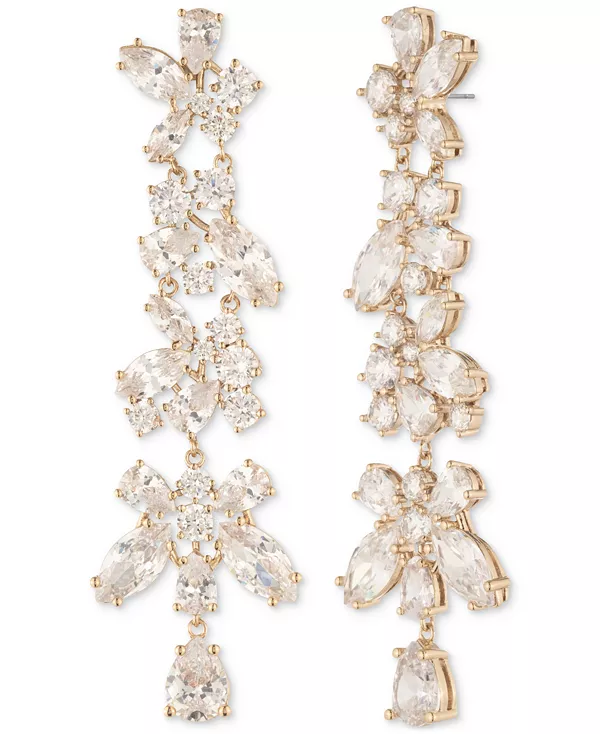 

Крупные серьги с кубическим цирконием золотистого оттенка Givenchy, white