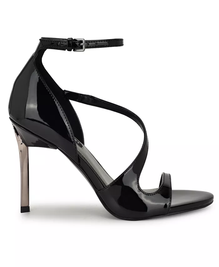 Женские асимметричные босоножки Shimmy на высоком каблуке-стилете Nine West, черный — фото 2