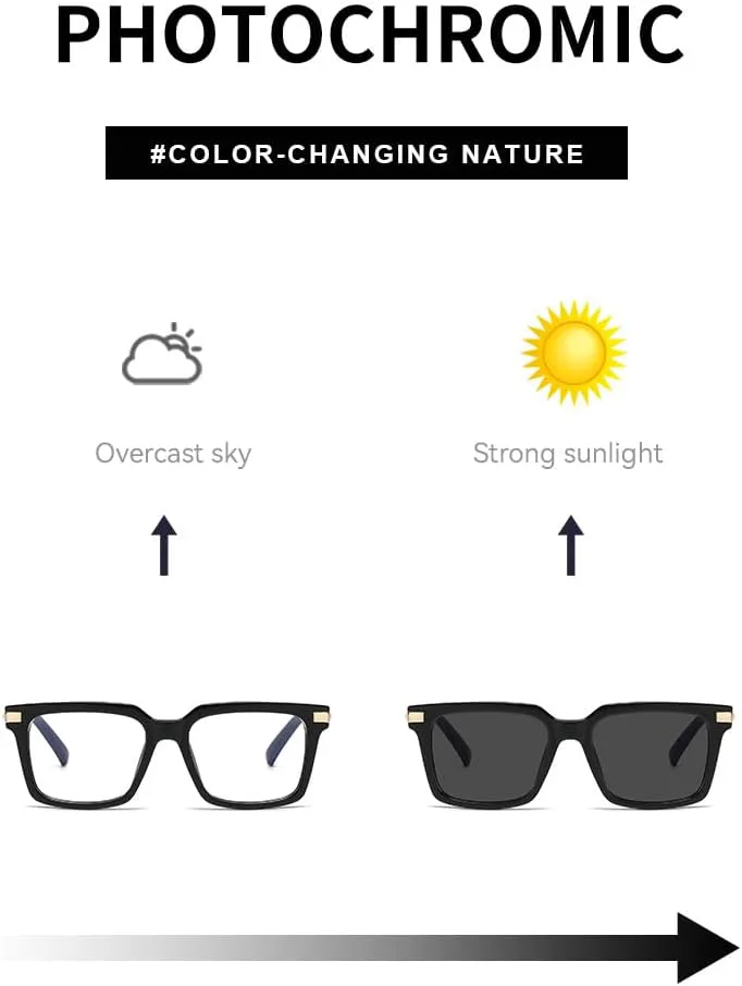 

Мужские квадратные солнцезащитные очки с изменяющимся цветом линз - европейский и американский стиль, высококачественная оправа с индивидуальным дизайном GFYFJXJT, C3