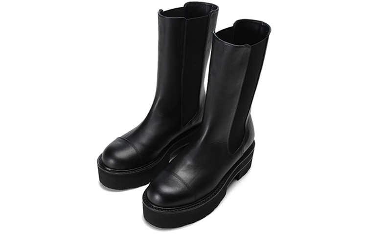 Ботинки SW до середины икры 5 см Женские Черные Stuart Weitzman — фото 4
