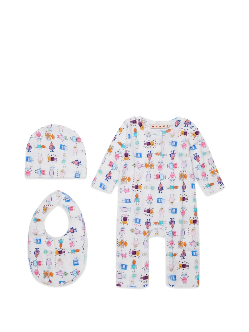 

Комплект боди с принтом Marni Kids, белый