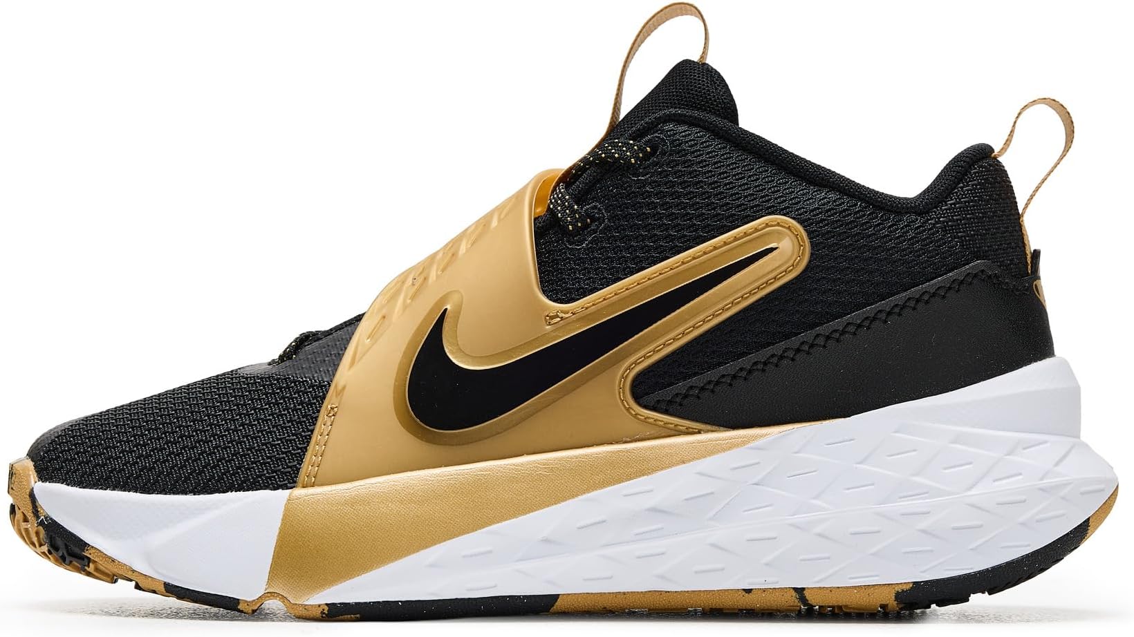 Кроссовки Nike Kids Team Hustle D 12, цвет Black/Black/Metallic Gold/White — фото 4