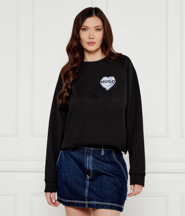 

Свитер из дарача Loose fit Hugo, черный