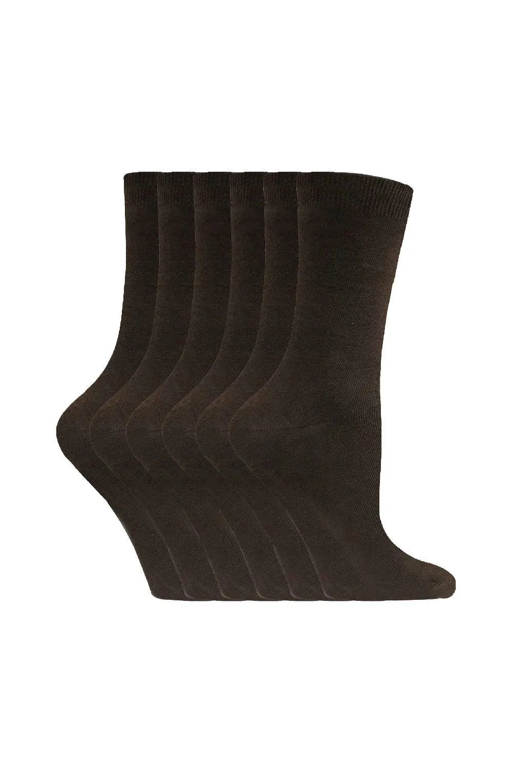 

6 пар однотонных хлопковых носков до щиколотки Sock Snob, коричневый