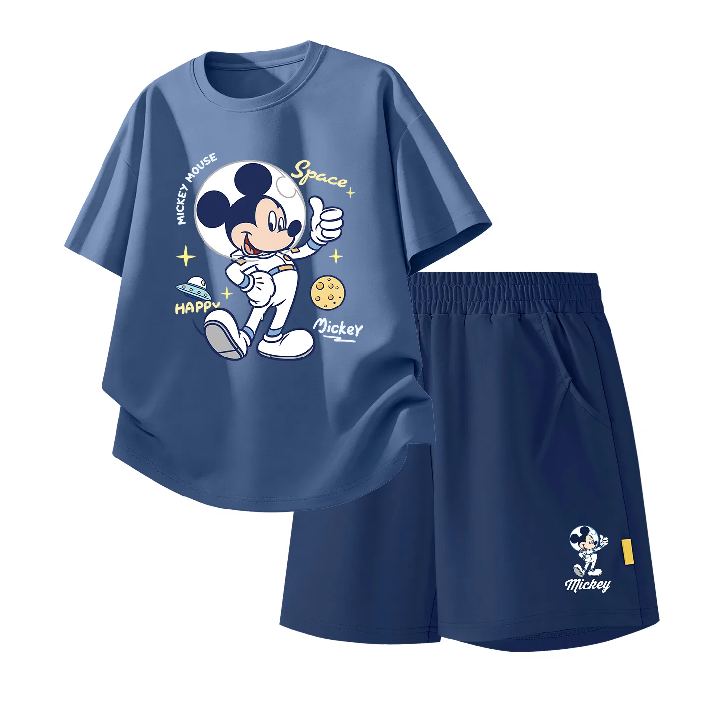 Детская повседневная спортивная футболка с круглым вырезом Disney, Indigo+Astronaut K_Bottom Right Deep Sea Blue