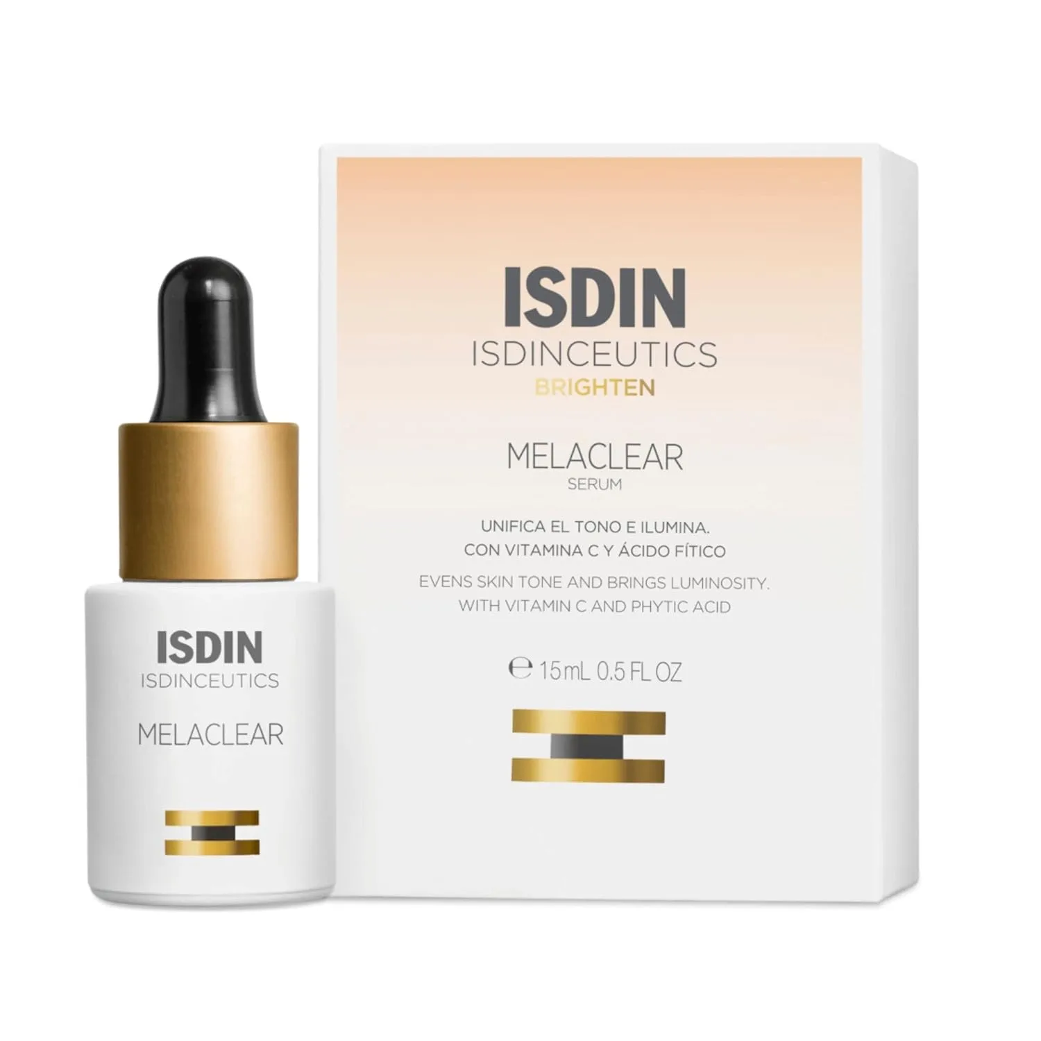 ISDIN Isdinceutics Melaclear сыворотка для лица против темных пятен - корректор пигментации с витамином C и антиоксидантами для ровного тона кожи после солнца 15 мл, green